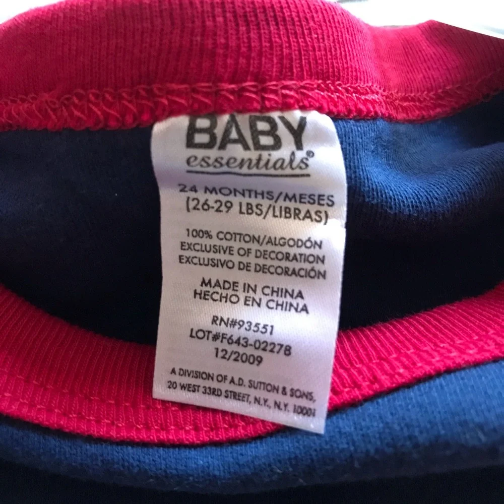 New vintage multicolored Baby Essentials cotton 2 pc set